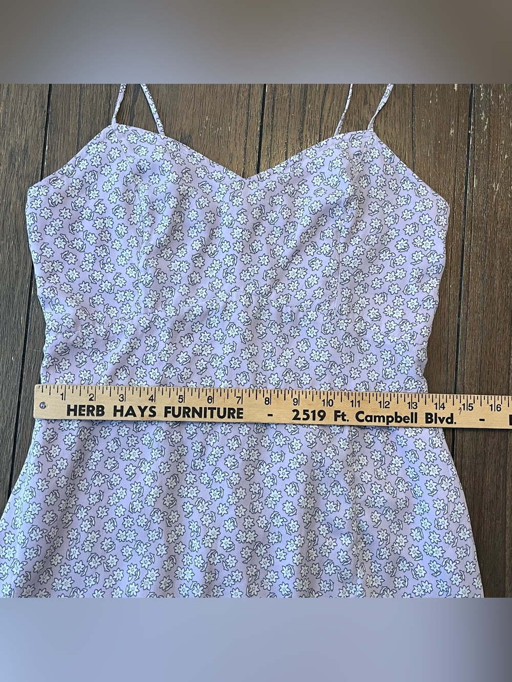 Vintage Abercrombie & Fitch Lilac Floral-Trim Dress size Small Y2K - Picture 5 of 9